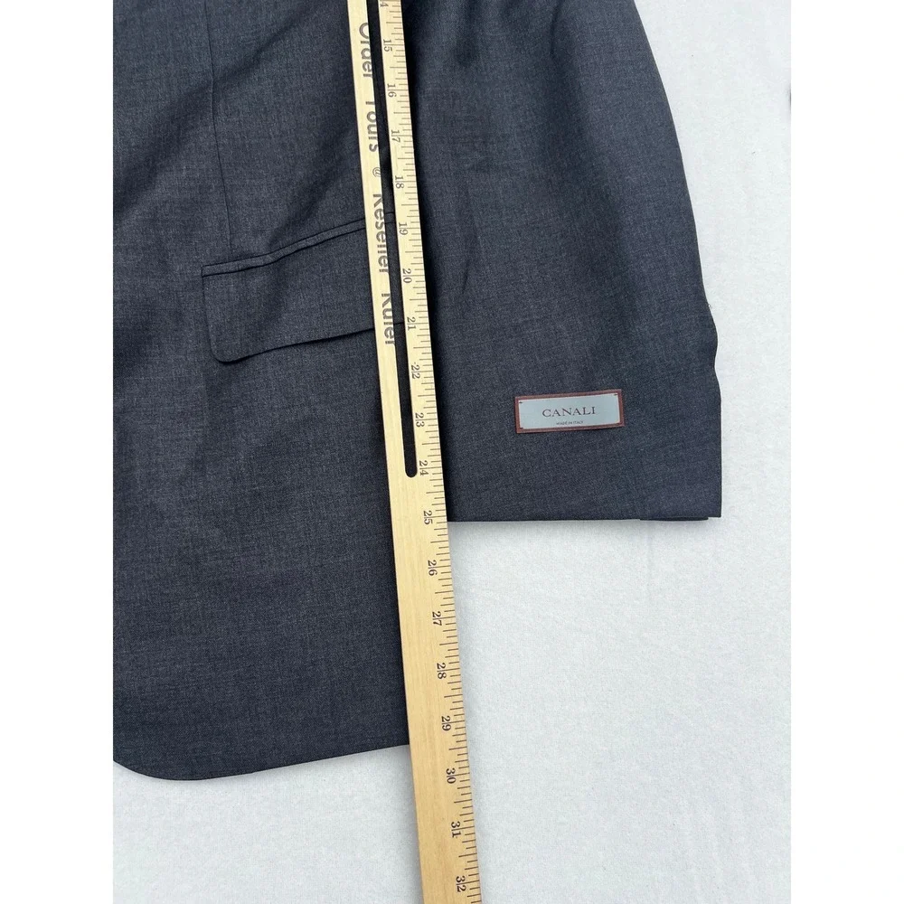 Canali‎ 52L Men's Gray Wool Two Button Blazer Sport Coat Jacket New Unstructured